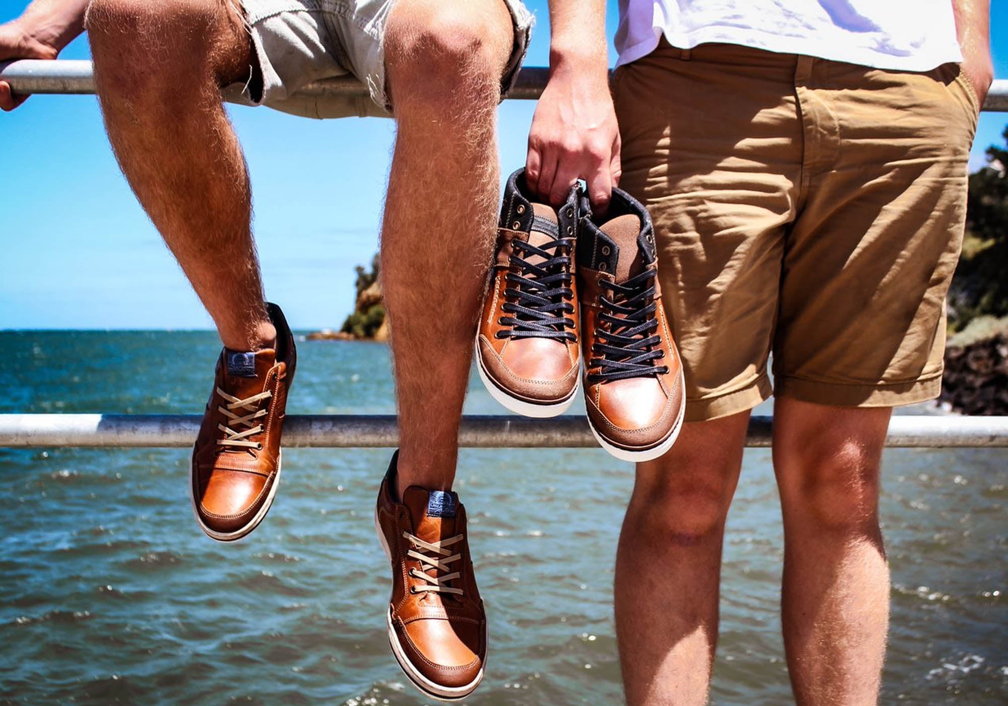 Wild Rhino Crest Mens Comfortable Leather Lace Up Casual Shoes